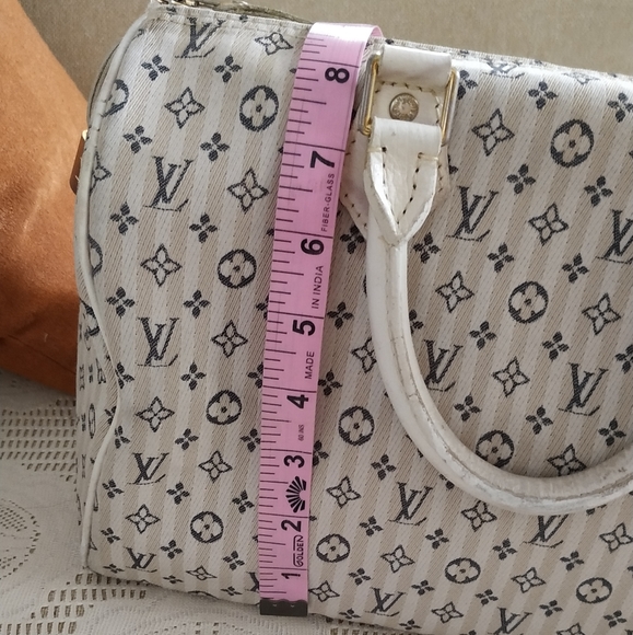 Vintage monogram Mini Lin Canvas 30 Bag Satchel Cream - Picture 12 of 16